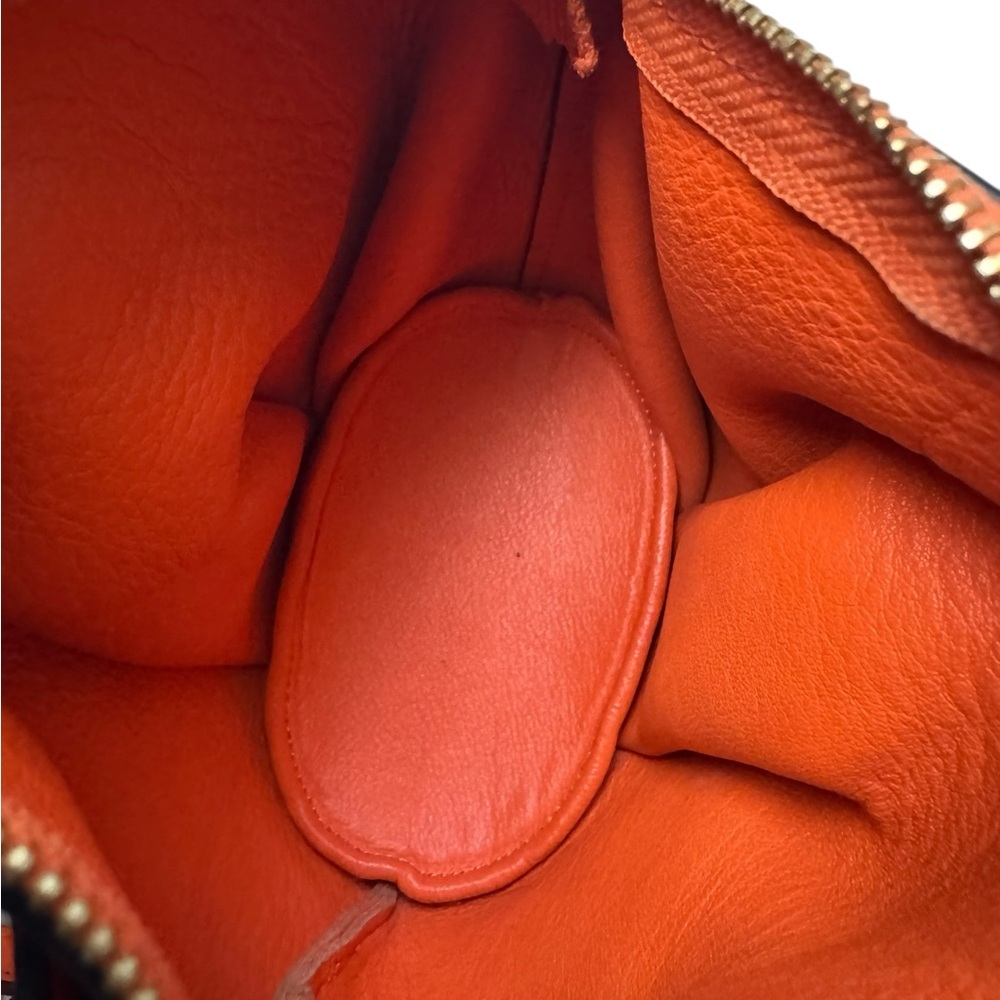 Mini Elephant Calfskin / Leather Crossbody Shoulder Bag in VIVID ORANGE - Picture 7 of 14